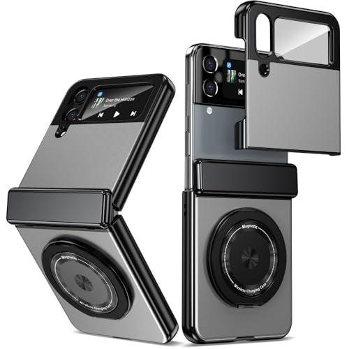 Étui magnétique pour Samsung Galaxy Z Flip 4 argenté antichoc 360