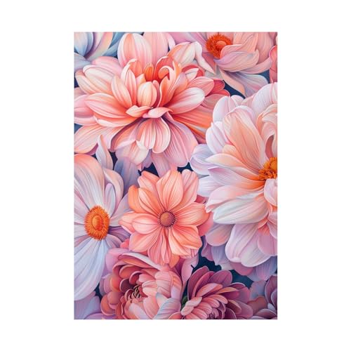 Peinture de fleurs moderne grand format pour salon contemporain