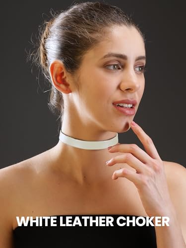 3-Pack Chokers — Velvet (1.5") + Leather (0.6") + Heart Pendant, Adjustable 12–18", Stainless Steel Hardware, 90s/Goth Layering Set — Black | Red | Green | White4