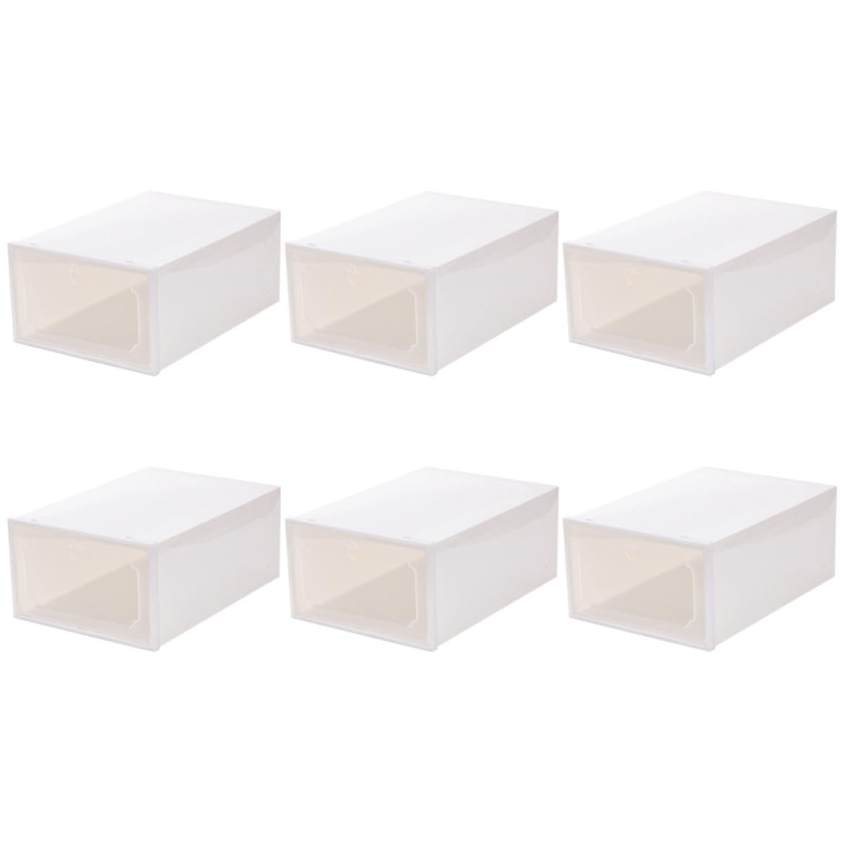 Boîte de rangement chaussures transparente pour organiser le dressing de la chambre lot de 6