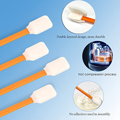 Wellgler's 100Pcs 5.11" Foam Swabs, Square Rectangle Cleaning Swab，For Solvent Format Inkjet Printer Roland Optical Equipment（Orange） #TOP1