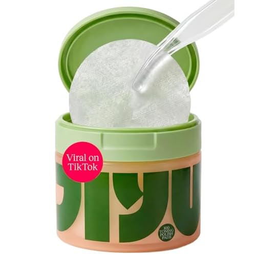 JiYu Toning Polish Pads – Korean Skincare for Dark Spots, Wrinkles & Dull Skin – Hydrating Facial Treatment with Snail Mucin, Niacinamide, Peptides & Centella – 100 Count