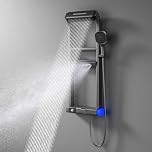 BEITH Thermostatic Shower System, Upgraded 6 Functions Piano Key Design Shower Set, 40x10cm Shower Faucet Sets Complete and Handheld, LED Digital Display, Bathtub Faucet, 59A Copper