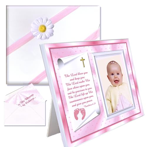 Baby Girl Blessing Picture Frame – Numbers 6:24 Scripture Keepsake Gift from...