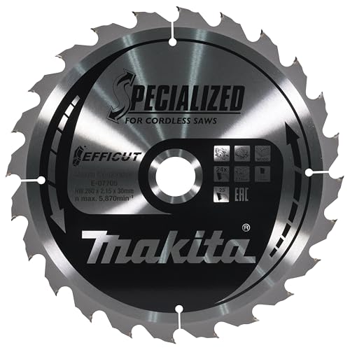 Makita E-07705 lame de scie circulaire bois 260x30x24T carbure tungstène