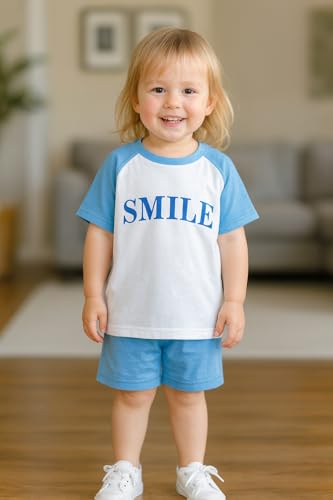 Image of Bold N Elegant Kids Colorblock Half Sleeve Polyester T-shirt Shorts Summer Clothing Set for Infant Toddler Baby Boy Girl