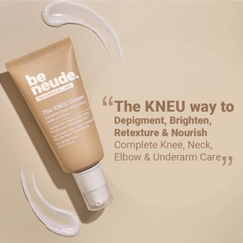 Image of Be Neude KNEU Knee, Neck, Elbow & Underarm Depigmentation 50ml Cream for Targeted Care, Powered by Lactic Acid, Kojic Acid, Glycolic Acid for All Skin Types