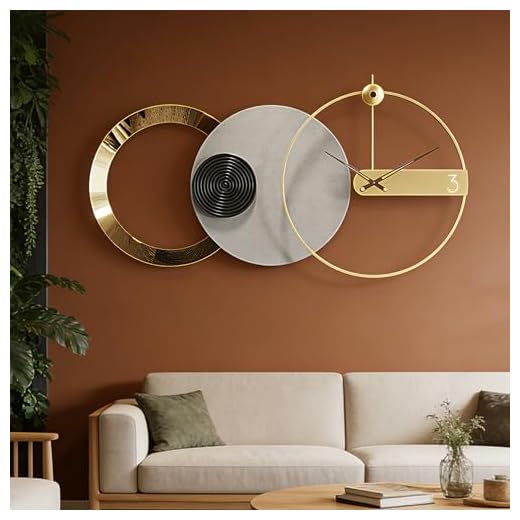 Extra Modern Large Wall Clock,Decorative European Style Battery Operated Wall Clocks Living Room,Silent Metal Big Clocks for Wall,Home,Bedroom 33 inch