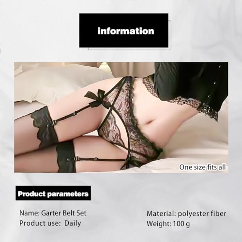 EKSMA-Liguero-Sexy-Transparente-para-Mujer-con-4-Clips-Ajustables-Ropa-Interior-de-Talla-Grande-para-Medias-de-Lenceria-Boda-Dia-de-San-Valentin-Navidad
