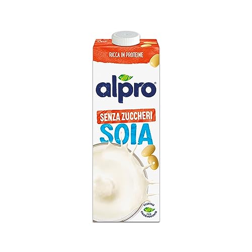ALPRO Soia ,Senza Zuccheri, Bevanda alla Soia, 100% vegetale con vitamine B2, B12 e D, 1L