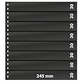 LINDNER Das Original Omnia Einsteckblatt mit 8 Streifen (30 mm) pro Seite, schwarz, 10er-Packung