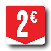 Étiquettes Autocollantes Prix 15€ - Rouleau 500 Stickers Carrés 35x35mm Brillants - Pour Soldes Et Promotions