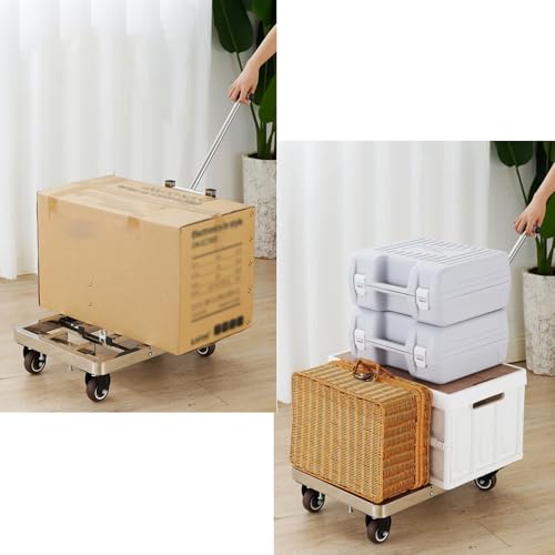 Carrito plegable acero inoxidable con 4 ruedas TPR miniatura 7