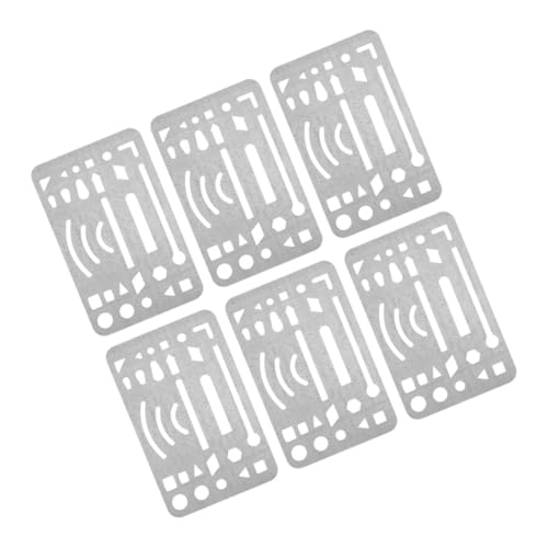 ERINGOGO Art Erasers for Drawing 6pcs Stainless Steel Erasing Shield Template Craft Erasing
