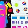 384 Pieces MATHshapes Fractional Math Manipulative Shapes Easy-Punch-Out Easy-to-Separate Paper Shape Cutouts in 8 Bright Colors US Made Card Stock Ideal for Learning Fractions, Measurements, and More #1