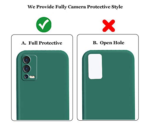 Image of A rtistque Liquid TPU Silicone Matte Shockproof Flexible with Camera Protection Soft Back Cover Case for Oppo A55 - Dark Green