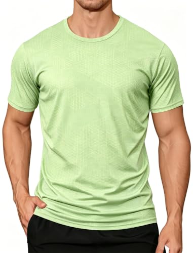 Image of APTRO Men's Workout Shirts Quick Dry Athletic Gym T-Shirts - Moisture Wicking Short Sleeve Performance Running Tees for Men