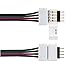 Anpro 10PCS LED 5050 RGB Strip Light Connector 4 Conductor 10 mm Wide Strip to Strip Jumper with 20pcs 4 pin Male Connector for 3528 5050 SMD RGB Led Strip Lighting