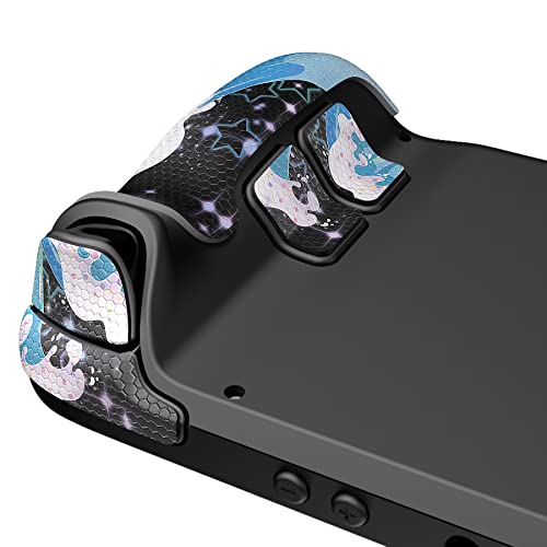Image of PlayVital Professional Textured Soft Rubber Pads Handle Grips for Steam Deck LCD & OLED, Trackpads Skin Grip Enhancement Back Button Protective Stickers Set with Thumb Grip Caps - Shimmering Waves