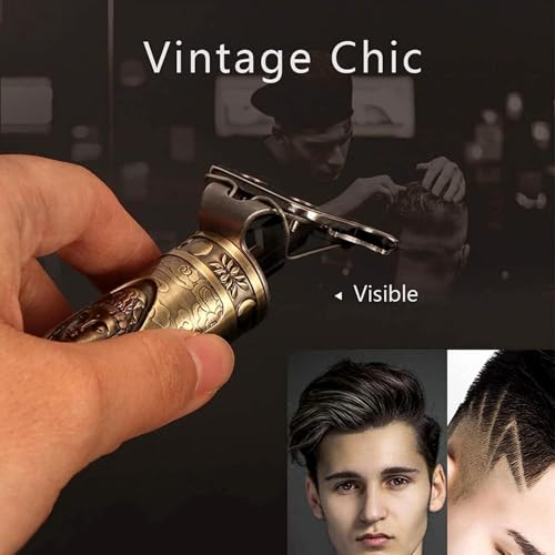 Image of Cordless Hair Clipper & Beard Trimmer For Men, Zero Gapped T-Blade Electric Shaver With 4 Adjustable Combs - Perfect Grooming Kit For Mustache, Hair & Face, Golden