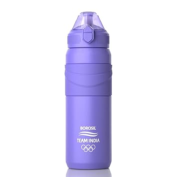Borosil Hydra Adventure Veri Peri Insulated Water Bottle, 560 ml, Stainless Steel Bottle, with Double Wall Vacuum Insulation, 8 Hours Hot & Cold, Light Purple