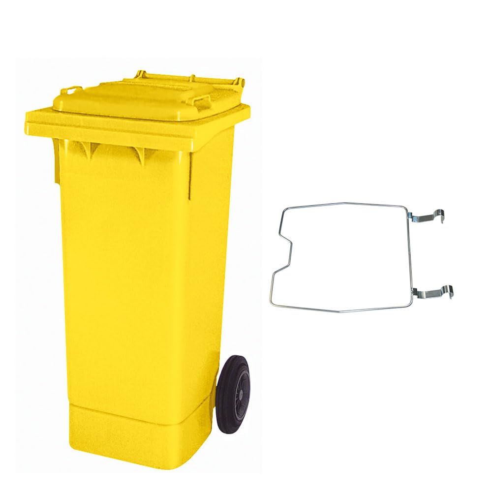 Mülltonne MGB 80 Liter, mit Klemmring für Müllsäcke (gelb)
