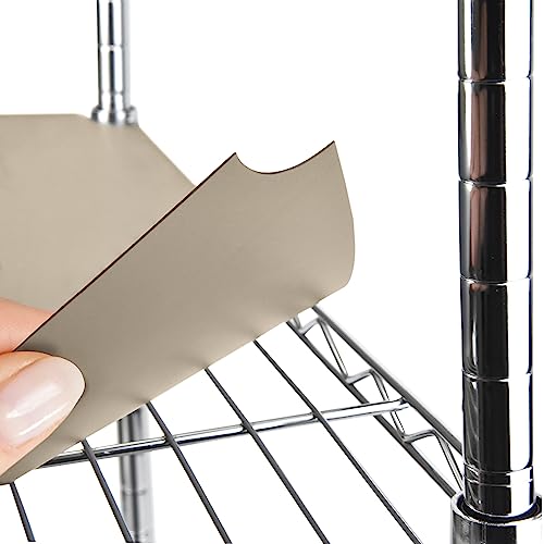 Wire Shelf Liner Wire Rack Shelf Mat - Thick Wire Shelf Cover - Waterproof Plastic Shelf Liner, Metal Shelf Liner - Easy Use Wire Shelving Cover for Closet (Beige, 14" X 24" (Set of 3))