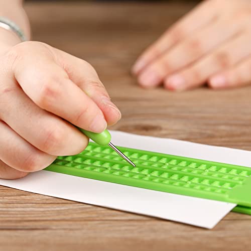 Jutom 4 Pack Braille Slate Stylus Kit, 4 Lines 28 Cells Plastic for Blind by Jutom - Used condition - Image 5