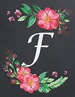 F: Monogram Initial F Notebook for Women and Girls, Floral Design, Lined Pages (Composition Book, Personalized Journal) (8.5 x 11 Large) 1090646577 Book Cover
