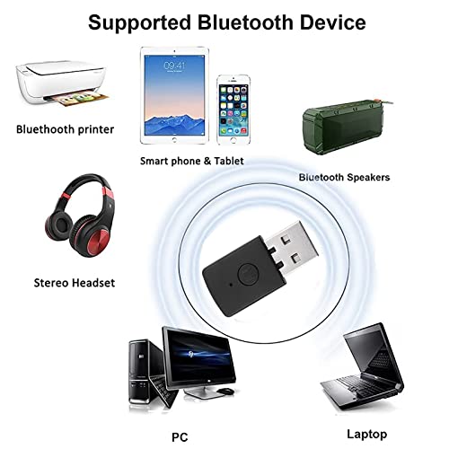 Mini Wireless USB Dongle Adapter, Bluetooth Dongle Receiver and Transmitters Connect to Any Bluetooth Audio Device Plug into for PS4 USB Slot for Desktop, Laptop, Notebook