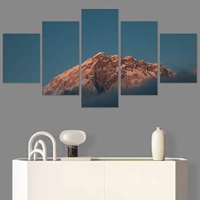 SIGNWIN 5 Panel Canvas Wall Art Mountainscape for...
