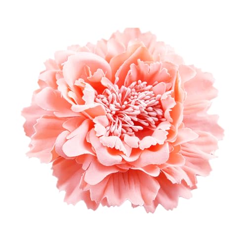 Image of Peony Fabric Flower Brooches Oversize Lapel Pins Extra Big Brooch Delicate Dancing Party Prom Wedding Charm Banquet Dress Suit Guest Corsage Accessories Gifts Dancer Large Hairpin Clip 110mm