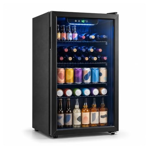 ARLIME Mini Fridge 120 Can, Beverage Refrigerator with Glass Door, Mini Drink Dispenser Machine Small Refrigerator For Office with Adjustable Shelves for Home Kitchen Bar, 3.2 Cu. Ft