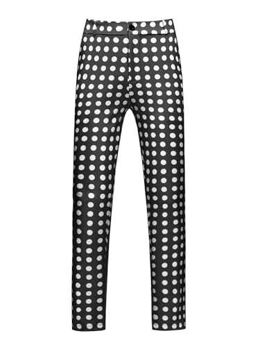 Lars Amadeus Polka Dots Golf Pants for Men's Big and Tall Printed Work Office Trouser