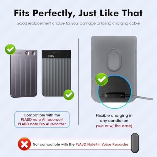 Image of REEYEAR 2 Pack USB C Magnetic Charger Cables fits for PLAUD Note Pro& Note AI Voice Recorder,2 FT Charging Cord Replacement,Easy Access Power Charger Even with the Case, Ideal Back Up Accessories