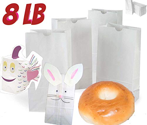 Pizety 8 Lb White Paper Bags 500/Bundle White Lunch Bags Great For Grocery/Lunch Bags 8 Pound White Paper Bag thumb #8