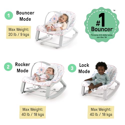 Ingenuity Keep Cozy 3-in-1 Grow with Me Vibrating Baby Bouncer Sea