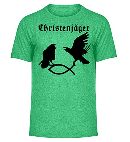 T-Shirt Odins Raben Hugin et Munin Vert Chiné Small pour Homme