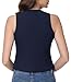 V VOCNI Vest Tops for Women Trendy Suit Vest Top V-Neck Sleeveless Button Dressy Casual Fashion Waistcoat Navy Large