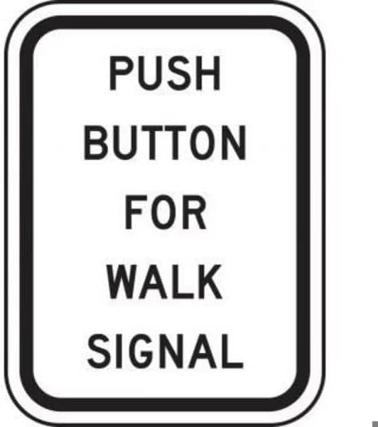 BICYCLE PEDESTRIAN SIGN PUSH, Mfr: FRR465DP-A