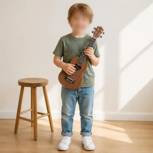 Image of BNF21 inch Concert Ukulele for Beginners - Easy‑Play Heart‑Shape Design, Mahogany Body, Nylon Strings - Ideal for Kids & Adults, Portable Acoustic Instrument