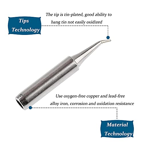 Saipe 10Pcs Soldering Iron Tips, 900M-T Solder Welding Replacement Tip Kit For Hakko, Radio Shack, Tenma, Atten, Quick, Aoyue, Yihua Soldering Station (900M-T-Is) #TOP3