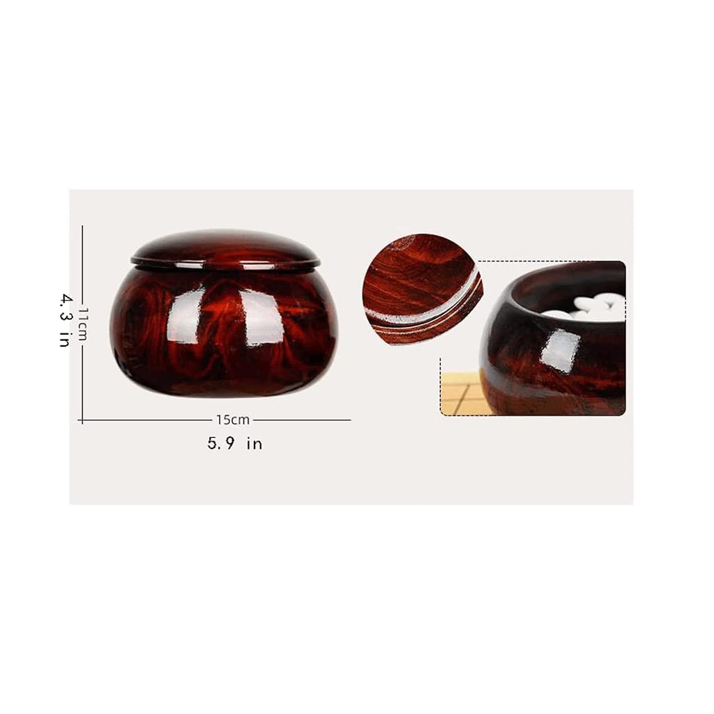 Go Game Set, Caja de Tablero portátil Plegable de Madera con 2 tarros de Madera y 361 Piedras convexas Juego de Mesa clásico para 2 Jugadores