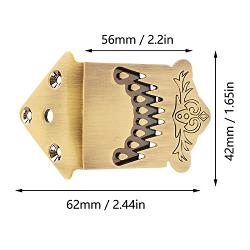 8 String Mandolin Tailpiece Metal Bronze Color Mandolin Tailpiece Replacement Part with Feather Pattern - Image 2