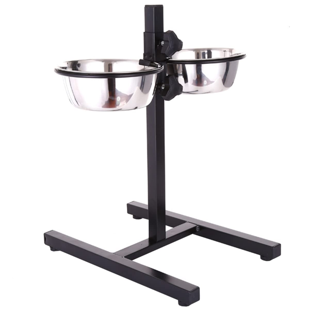 FOMIYES Comedero Plegable para Perros y Gatos Cuencos de Acero Inoxidable con Elevación Ajustable 135