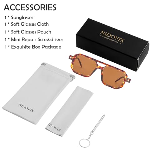 Image of Vintage Square 70s Aviator Sunglasses for Women Men Retro Classic Flat Aviator Frame Sun Glasses UV Protection