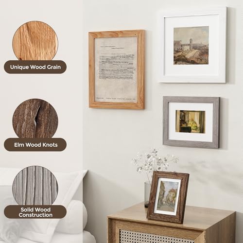 Fun Memories 16x16 Picture Frame, Square Frames 16 x16-Tempered Glass, 16"x16" Wood Picture Frames for Wall, Display Pictures 12x12 with Mat or 16 x 16 Without Mat, Natural, 1 Pack by Fun Memories - Image 6