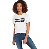  Wrangler Logo tee Camiseta, Off White, XXL para Mujer