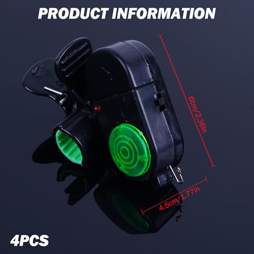 Peosaard Fishing Bite Alarm, 4PCS Sensitive Fishing Alarms for Fishing Rods, Sound Fishing Bells with LED Light, Night Fishing Gear Clip On Fishing Rod, Fishing Alarms for Fishing Rods - Thumbnail 3