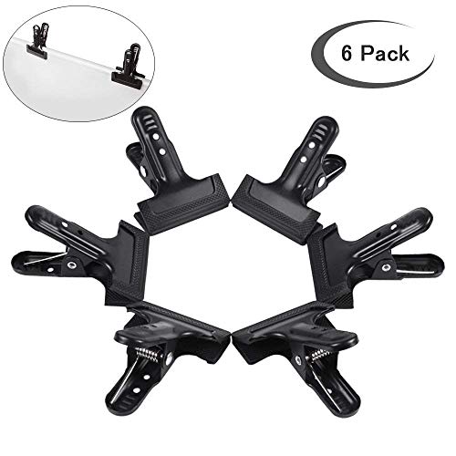 UTEBIT 6 Stück Federklammern, Heavy Duty Fotografie Hintergrundclips ReflektorenKlemmen Metall Klemmen mit Schutzgummi… – Bild 8